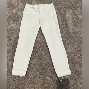 Caslon white denim cropped skinny jeans Sz 28